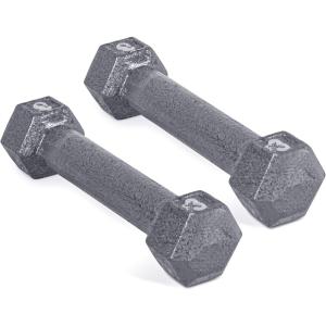 imageCAP Barbell Cast Iron Hex Dumbbell  Multiple OptionsGray  Pair