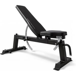 imageCAP Barbell Deluxe Utility Weight Bench Color SeriesFull Black  Square Backpad