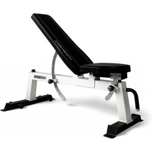 imageCAP Barbell Deluxe Utility Weight Bench Color SeriesWhite  Square Backpad