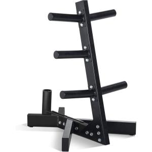 imageCAP Barbell Olympic Plate Tree Storage Rack Multiple ColorsBlack