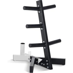 imageCAP Barbell Olympic Plate Tree Storage Rack Multiple ColorsWhite
