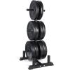 imageCAP Barbell 370 lb Elite Olympic Plate Set with Traditional Plate Rack ampamp Barbell Storage  6 Weight Posts  4 Barbell Holders