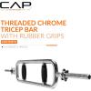 imageCAP Barbell Standard Threaded 34quot Triceps Bar  Multiple OptionsBlack  Rubber Grips