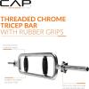 imageCAP Barbell Standard Threaded 34quot Triceps Bar  Multiple OptionsBlack  Rubber Grips