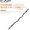 imageCap Barbell 47Inch Standard Threaded Solid Easy Curl BarBlack