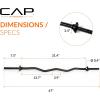 imageCap Barbell 47Inch Standard Threaded Solid Easy Curl BarBlack