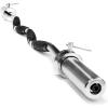 imageCAP Barbell Olympic EZ Curl Bar with rubber grips Chrome 2inch New Version 47Inch OBIS47MBR