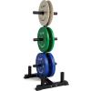 imageCAP Barbell 2Inch Olympic Bumper Plate Weight Set with 6 Post Rack  100370 lbs  Multiple OptionsCOMPETITION