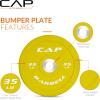 imageCAP Barbell 2Inch Olympic Bumper Plate Weight Set with 6 Post Rack  100370 lbs  Multiple OptionsCOMPETITION
