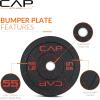 imageCAP Barbell 2Inch Olympic Bumper Plate Weight Set with 6 Post Rack  100370 lbs  Multiple OptionsECONOMY  SPECKLED