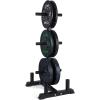 imageCAP Barbell 2Inch Olympic Bumper Plate Weight Set with 6 Post Rack  100370 lbs  Multiple OptionsECONOMY  SPECKLED