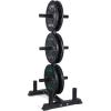 imageCAP Barbell 2Inch Olympic Bumper Plate Weight Set with 6 Post Rack  100370 lbs  Multiple OptionsECONOMY  SPECKLED