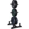 imageCAP Barbell 2Inch Olympic Bumper Plate Weight Set with 6 Post Rack  100370 lbs  Multiple OptionsECONOMY  SPECKLED