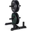 imageCAP Barbell 2Inch Olympic Bumper Plate Weight Set with 6 Post Rack  100370 lbs  Multiple OptionsECONOMY  SPECKLED