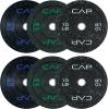 imageCAP Barbell 2Inch Olympic Bumper Plate Weight Set with 6 Post Rack  100370 lbs  Multiple OptionsECONOMY  SPECKLED