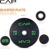 imageCAP Barbell 2Inch Olympic Bumper Plate Weight Set with 6 Post Rack  100370 lbs  Multiple OptionsECONOMY