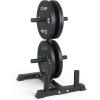 imageCAP Barbell 2Inch Olympic Bumper Plate Weight Set with 6 Post Rack  100370 lbs  Multiple OptionsECONOMY
