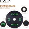 imageCAP Barbell 2Inch Olympic Bumper Plate Weight Set with 6 Post Rack  100370 lbs  Multiple OptionsECONOMY