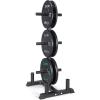 imageCAP Barbell 2Inch Olympic Bumper Plate Weight Set with 6 Post Rack  100370 lbs  Multiple OptionsECONOMY
