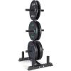 imageCAP Barbell 2Inch Olympic Bumper Plate Weight Set with 6 Post Rack  100370 lbs  Multiple OptionsECONOMY