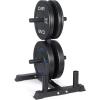 imageCAP Barbell 2Inch Olympic Bumper Plate Weight Set with 6 Post Rack  100370 lbs  Multiple OptionsECONOMY