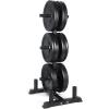 imageCAP Barbell 2Inch Olympic Bumper Plate Weight Set with 6 Post Rack  100370 lbs  Multiple OptionsELITE