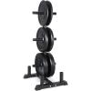 imageCAP Barbell 2Inch Olympic Bumper Plate Weight Set with 6 Post Rack  100370 lbs  Multiple OptionsELITE