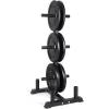 imageCAP Barbell 2Inch Olympic Bumper Plate Weight Set with 6 Post Rack  100370 lbs  Multiple OptionsELITE