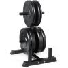 imageCAP Barbell 2Inch Olympic Bumper Plate Weight Set with 6 Post Rack  100370 lbs  Multiple OptionsELITE