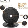 imageCAP Barbell 2Inch Olympic Bumper Plate Weight Set with 6 Post Rack  100370 lbs  Multiple OptionsELITE