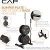 imageCAP Barbell 2Inch Olympic Bumper Plate Weight Set with 6 Post Rack  100370 lbs  Multiple OptionsPRO