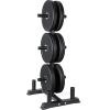imageCAP Barbell 2Inch Olympic Bumper Plate Weight Set with 6 Post Rack  100370 lbs  Multiple OptionsPRO