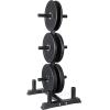 imageCAP Barbell 2Inch Olympic Bumper Plate Weight Set with 6 Post Rack  100370 lbs  Multiple OptionsPRO