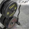 imageCAP Barbell 2Inch Olympic Bumper Plate Weight Set with 6 Post Rack  100370 lbs  Multiple OptionsPRO