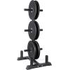 imageCAP Barbell 2Inch Olympic Bumper Plate Weight Set with 6 Post Rack  100370 lbs  Multiple OptionsPRO