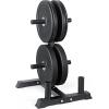 imageCAP Barbell 2Inch Olympic Bumper Plate Weight Set with 6 Post Rack  100370 lbs  Multiple OptionsPRO