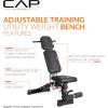 imageCAP Barbell Adjustable Training Utility Weight Bench  MultiPosition InclineDecline Bench with 6 Backrest Adjustments Leg Anchor Wheels ampamp 600 LB Capacity  Home Gym Strength Bench