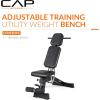 imageCAP Barbell Adjustable Training Utility Weight Bench  MultiPosition InclineDecline Bench with 6 Backrest Adjustments Leg Anchor Wheels ampamp 600 LB Capacity  Home Gym Strength Bench