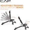 imageCAP Barbell Adjustable Training Utility Weight Bench  MultiPosition InclineDecline Bench with 6 Backrest Adjustments Leg Anchor Wheels ampamp 600 LB Capacity  Home Gym Strength Bench
