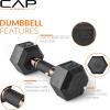 imageCAP Barbell Dumbbell Set with Rack  Multiple Options in 150lbs and 210lbs150lbs Set  Copper Handle