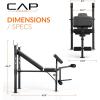 imageCAP Standard Weight Bench with Preacher Pad  Adjustable Bench Press Station with 4 Backrest Positions Leg Developer Steel Frame 500 LB Capacity  Home Gym Strength Training Bench