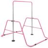 imageCap Horizontal Adjustable Gymnastics Bar for Kids  Foldable Gymnastics Equipment Adjustable Height Indoor Gym Training Bar  Pink