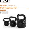 imageCAP Barbell 45 LB Cement Kettlebell Set  10 lb 15 lb ampamp 20 lb VinylCoated Kettlebells for Strength Training Cardio Cross Training ampamp Home Gym Workouts