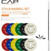 imageCAP Barbell Olympic Weight Set with 7ft Barbell ampamp Bumper Plates  160370 lbs  Multiple OptionsCompetition