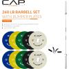 imageCAP Barbell Olympic Weight Set with 7ft Barbell ampamp Bumper Plates  160370 lbs  Multiple OptionsCompetition