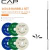 imageCAP Barbell Olympic Weight Set with 7ft Barbell ampamp Bumper Plates  160370 lbs  Multiple OptionsCompetition