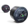 imageCAP Barbell Olympic Weight Set with 7ft Barbell ampamp Bumper Plates  160370 lbs  Multiple OptionsEconomy  Speckled