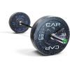 imageCAP Barbell Olympic Weight Set with 7ft Barbell ampamp Bumper Plates  160370 lbs  Multiple OptionsEconomy  Speckled