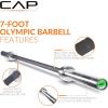 imageCAP Barbell Olympic Weight Set with 7ft Barbell ampamp Bumper Plates  160370 lbs  Multiple OptionsElite