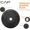 imageCAP Barbell Olympic Weight Set with 7ft Barbell ampamp Bumper Plates  160370 lbs  Multiple OptionsElite